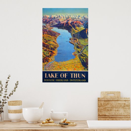  Meer van Thun Zwitserland Reis Poster (Keuken)