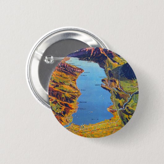 Meer van Thun Zwitserland Reis Ronde Button 5,7 Cm (Voorkant /achterkant)