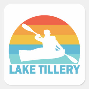 Meer van Tillery North Carolina Kayak Vierkante Sticker