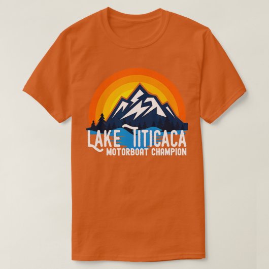 Meer van Titicaca Motorboot Kampioen Bolivia Peru T-shirt (Design voorkant)