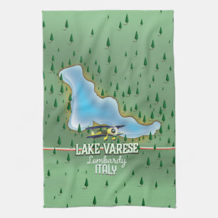 Meer van Varese, Lombardije, Italië reisposter Theedoek