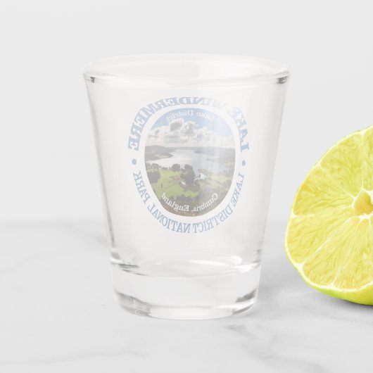 Meer van Windermere (rood) Shot Glas (Achterkant)