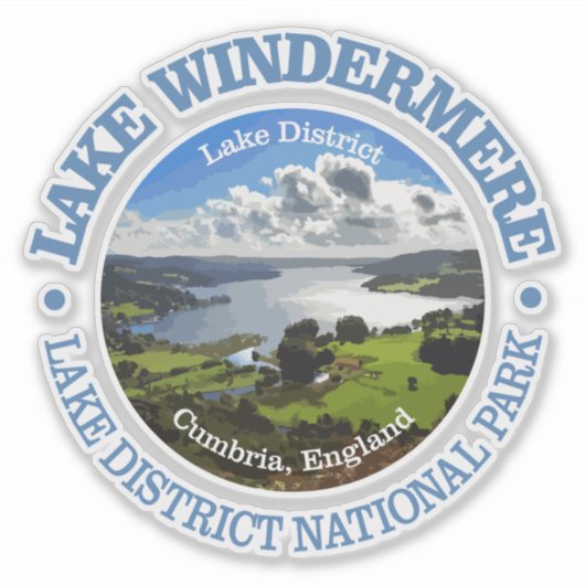 Meer van Windermere (rood) Sticker (Voorkant)