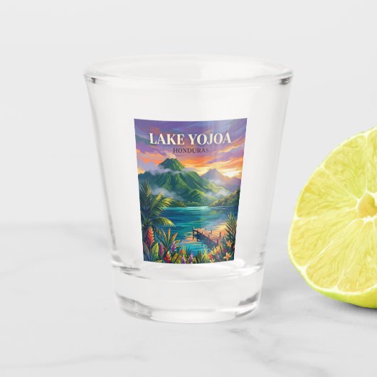 Meer van Yojoa Honduras Shot Glas (Voorkant)