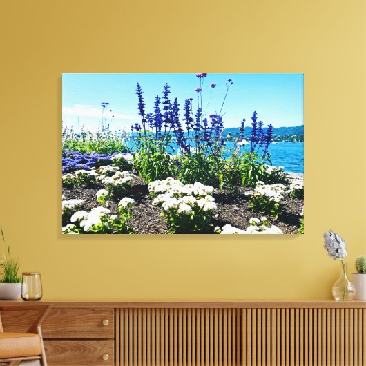 Meer van Zürich Bloemen Canvas Afdruk (Insitu (Woonkamer))