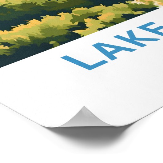 Meer van Zürich Zwitserland Reisprint Poster (Hoek)