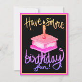 Meer verjaardagsuitnodiging voor S'more Birthday F Bedankkaart (Voorkant)