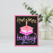 Meer verjaardagsuitnodiging voor S'more Birthday F Bedankkaart (Staand voorkant)