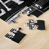 Meer Viola Chalkboard - Black White Music Legpuzzel (Zijkant)