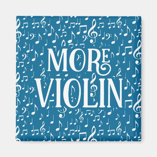Meer Violin - Blauwe witte muziek Magneet (Voorkant)