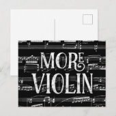 Meer Violin Chalkboard - Black White Music Briefkaart (Voorkant / Achterkant)