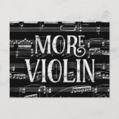 Meer Violin Chalkboard - Black White Music Briefkaart (Voorkant)