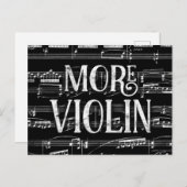 Meer Viool Schoolbord - Zwart Witte Muziek Briefkaart (Voorkant / Achterkant)