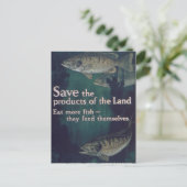 Meer vis eten -  briefkaart (Staand voorkant)