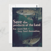 Meer vis eten -  briefkaart (Voorkant / Achterkant)