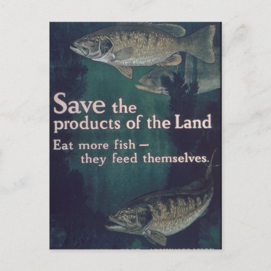 Meer vis eten -  briefkaart (Voorkant)