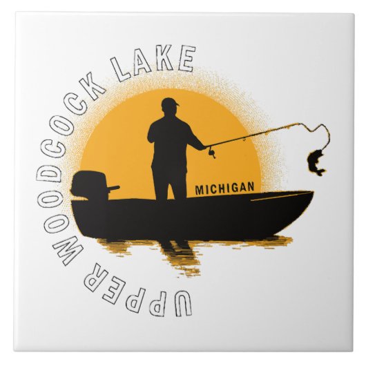 Meer vissen Michigan Tegeltje (Voorkant)