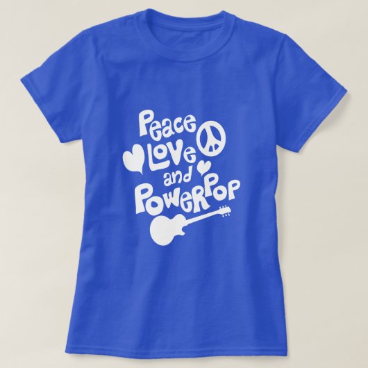 Meer Vrede Liefde en Powerpop T-shirt (Design voorkant)