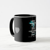 Meer vriendelijkheid, meer liefde mok (Voorkant links)