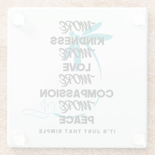 Meer vriendelijkheid Onderzetter Glazen Onderzetter (Achterkant)