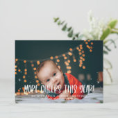 Meer vrolijk dit jaar | Baby Foto Kerstmis Feestdagenkaart (Staand voorkant)