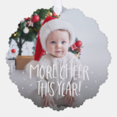 Meer vrolijke leuke groene eerste kerstfoto ornament kaart (Voorkant)