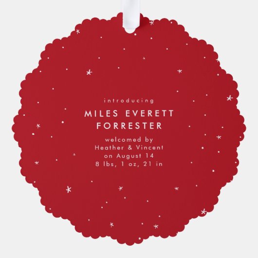 Meer vrolijke leuke rode eerste kerstfoto ornament kaart (Achterkant)