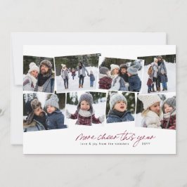 Meer vrolijkheid dit jaar 8-foto collage kerstkaar feestdagenkaart
