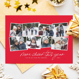 Meer vrolijkheid dit jaar, 8-foto collage-vakantie feestdagenkaart