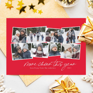 Meer vrolijkheid dit jaar, 8-foto collage-vakantie feestdagenkaart