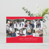 Meer vrolijkheid dit jaar 8-fotocollage feestdagenkaart (Staand voorkant)