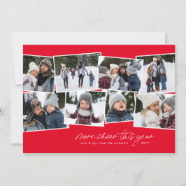 Meer vrolijkheid dit jaar 8-fotocollage feestdagenkaart