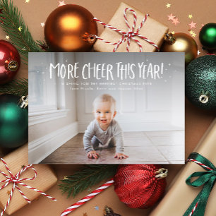 Meer vrolijkheid dit jaar leuk leuk één foto Kerst Feestdagenkaart