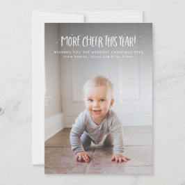 Meer vrolijkheid dit jaar lieve foto Kerstmis Feestdagenkaart