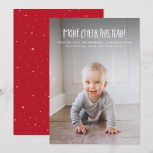 Meer vrolijkheid dit jaar schat één foto Kerstmis Feestdagenkaart