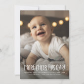 Meer vrolijkheid dit jaar schattige één fotokerst feestdagenkaart (Voorkant)