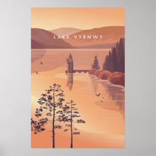 Meer Vyrnwy Powys Wales Reisposter Poster