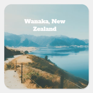 Meer Wanaka, Zuidereiland, Nieuw-Zeeland Vierkante Sticker