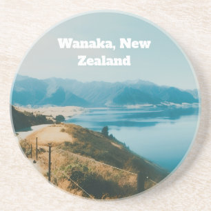 Meer Wanaka, Zuidereiland, Nieuw-Zeeland Zandsteen Onderzetter