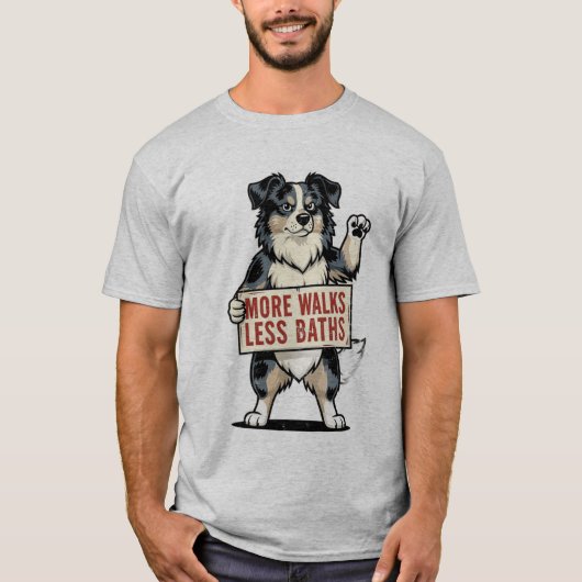 Meer Wandelen Minder Baden Hond Shirt (Voorkant)