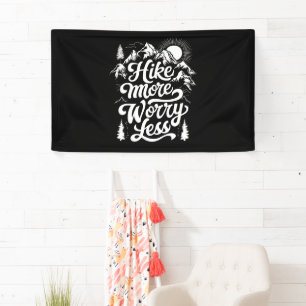 Meer Wandelen Minder Zorgen Groepskamperen Buiten Spandoek