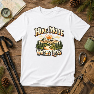 Meer Wandelen, Minder Zorgen Wandelhumor T-shirt