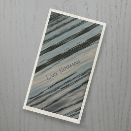 Meer Water Blauw Beige Zwart Diagonale Strepen Servet