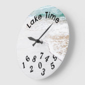 Meer water op witgekalkt hout grote klok (Hoek)