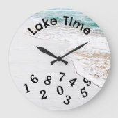 Meer water op witgekalkt hout grote klok (Voorkant)