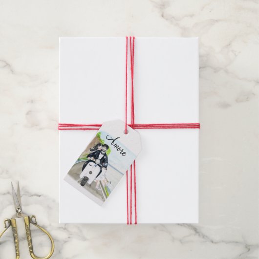 Meer Waterverf Italiaanse cadeauLabels (Met Touw)