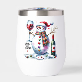 Meer wijn alsjeblieft Snowman Drink Wine