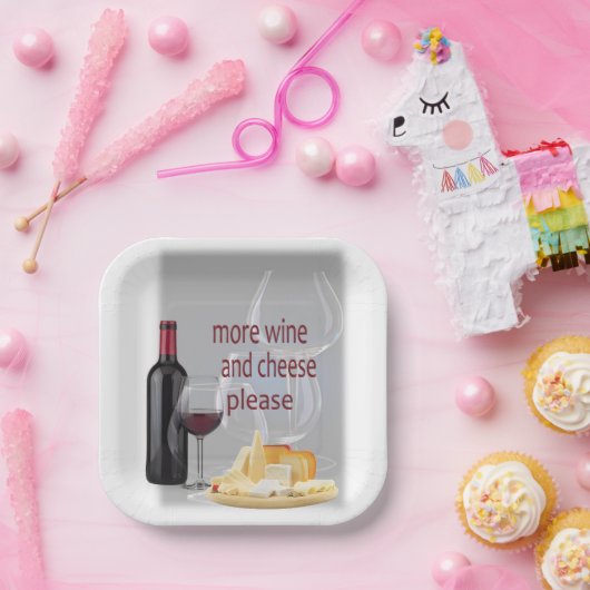 Meer Wijn en Kaas Papieren Bordje (Feest)