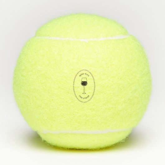 Meer wijn minder stress tennisballen (Voorkant)