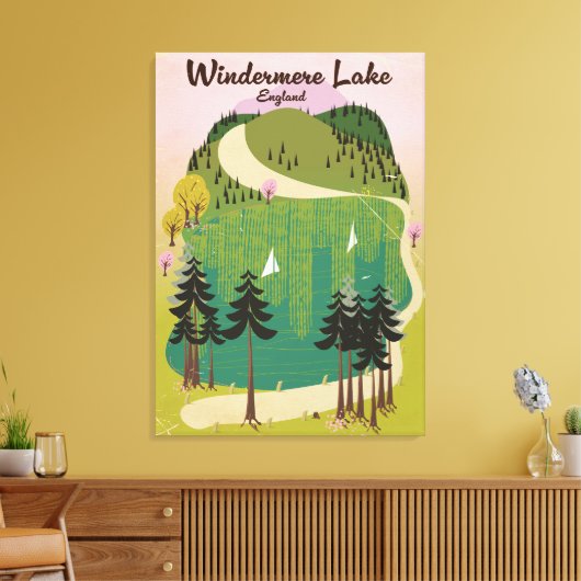 meer windermere Reisposter Canvas Afdruk (Insitu (Woonkamer))
